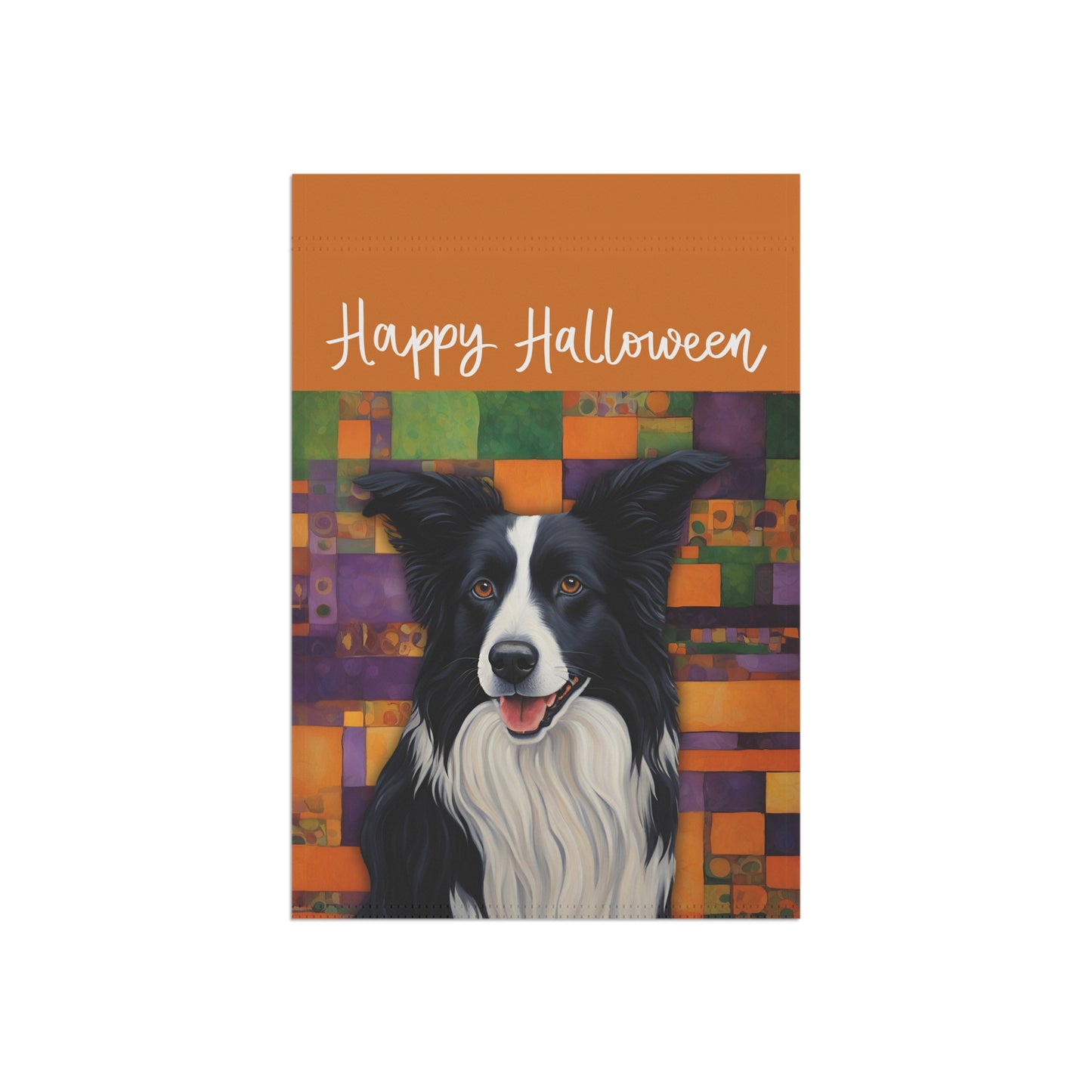 Border Collie Happy Halloween 2-Sided Garden & House Flag/Banner