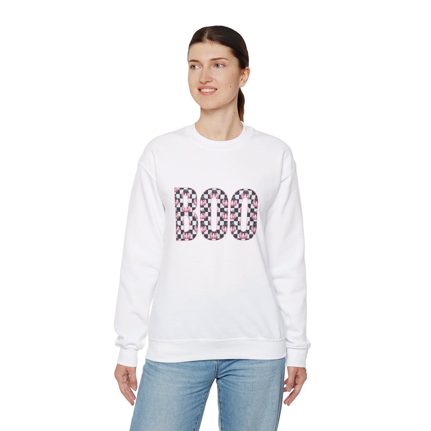 Pink Pumpkin BOO Unisex Heavy Blend™ Crewneck Sweatshirt