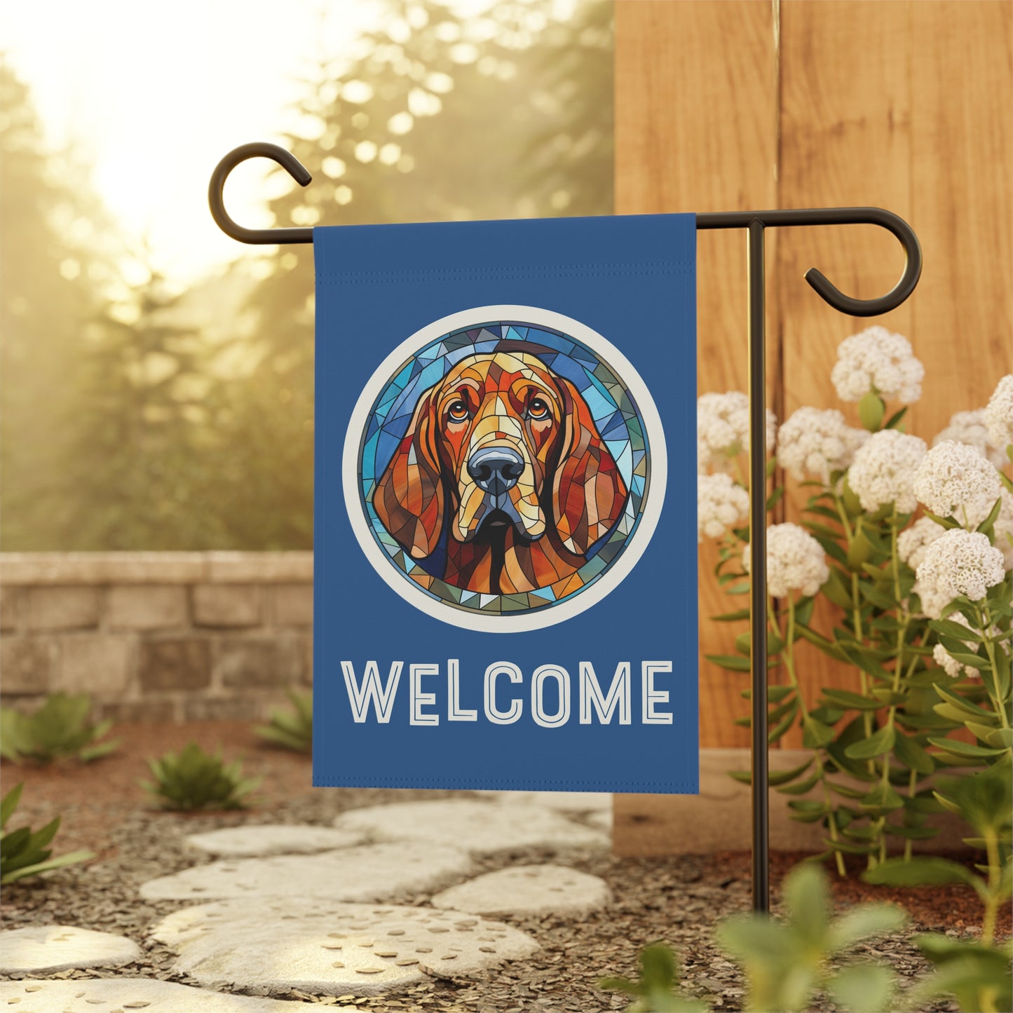 Bloodhound Welcome 2-Sided Garden & House Flag/Banner