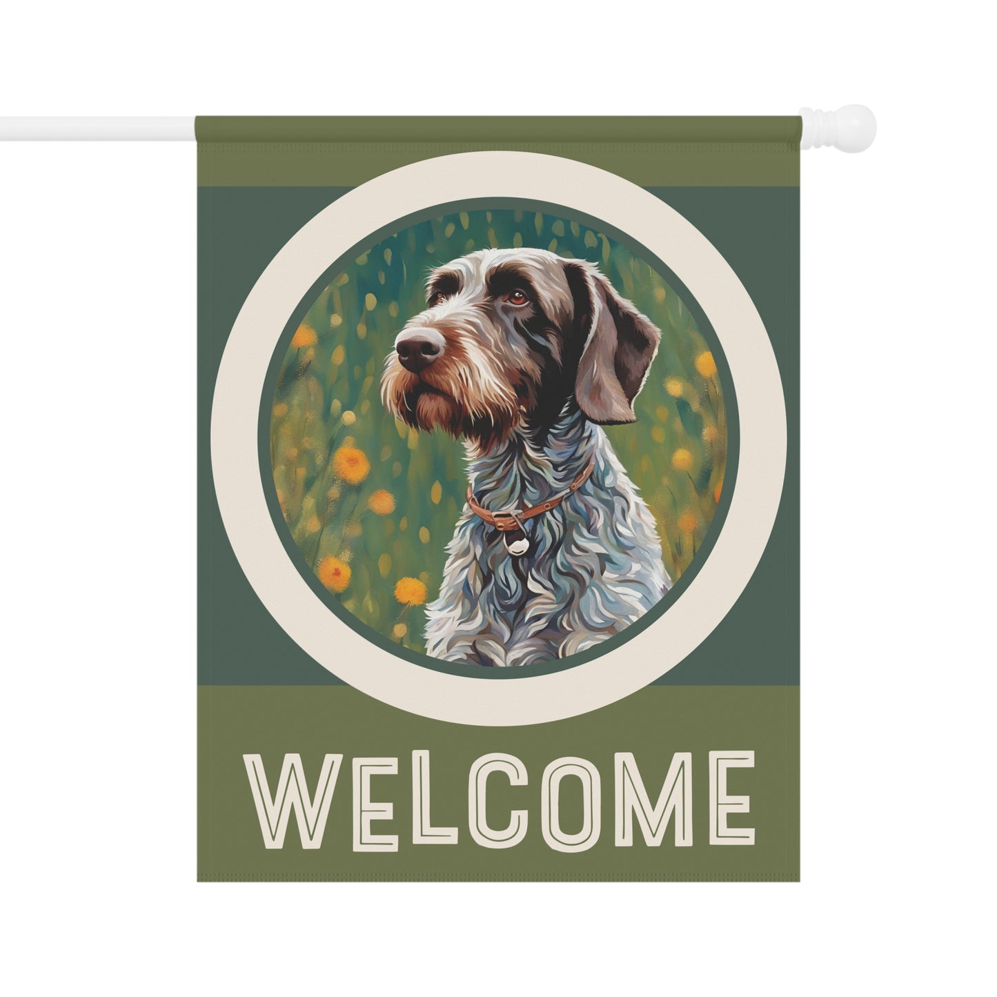 German Wirehaired Pointer Welcome 2-Sided Garden & House Flag/Banner