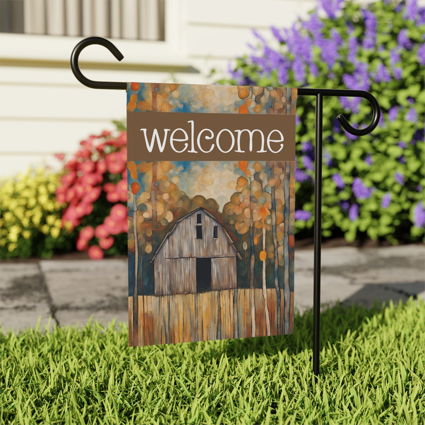 Old Barn Welcome 2-Sided Garden & House Flag/Banner