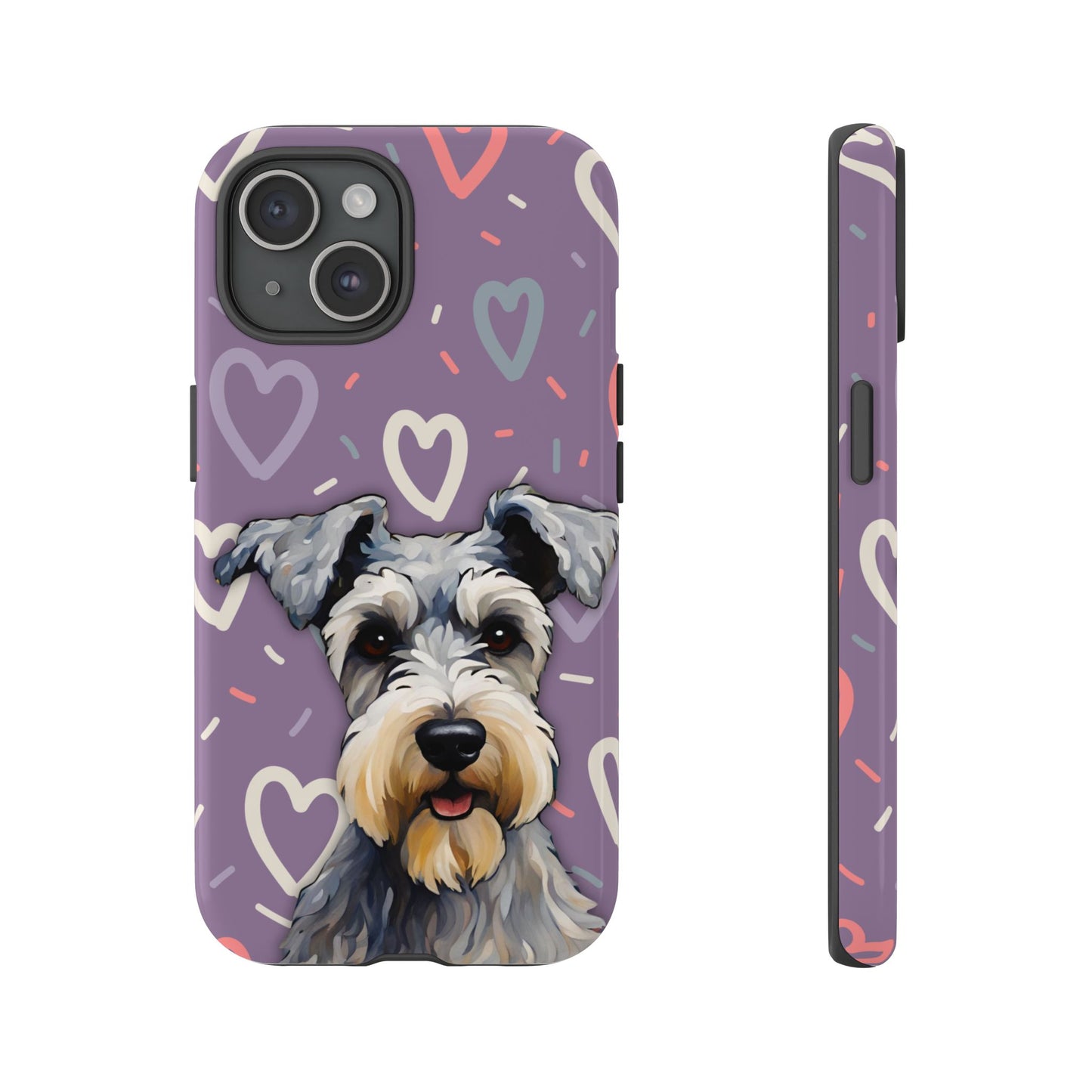 Miniature Schnauzer Love iPhone Samsung Galaxy Google Pixel Glossy Tough Case