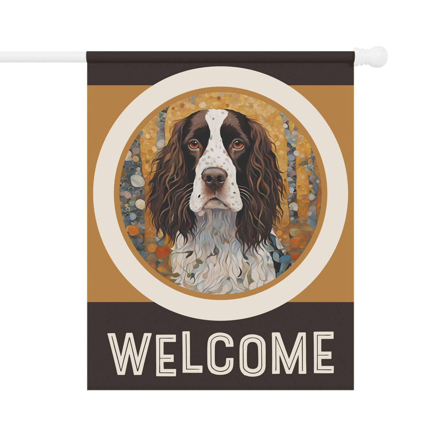 English Springer Spaniel Welcome 2-Sided Garden & House Flag/Banner