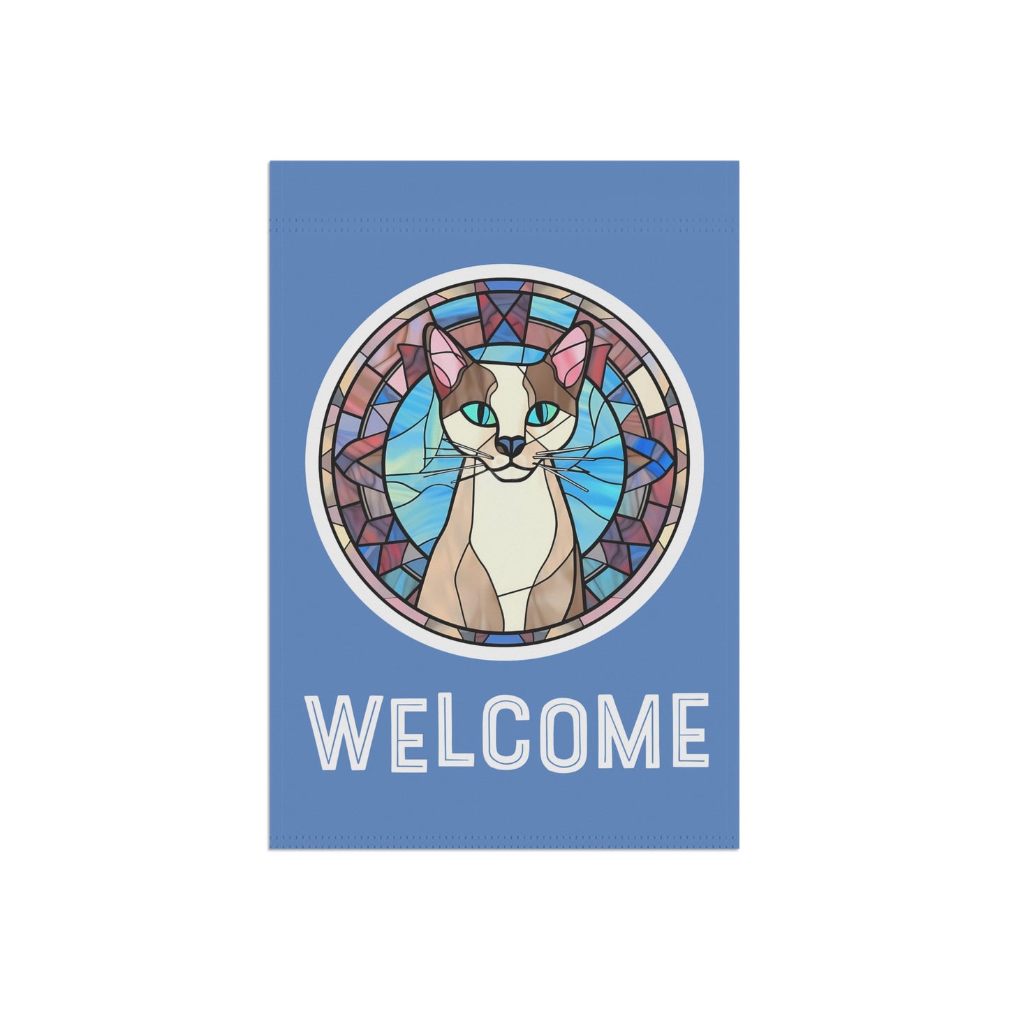 Happy Cat Welcome 2-Sided Garden & House Flag/Banner