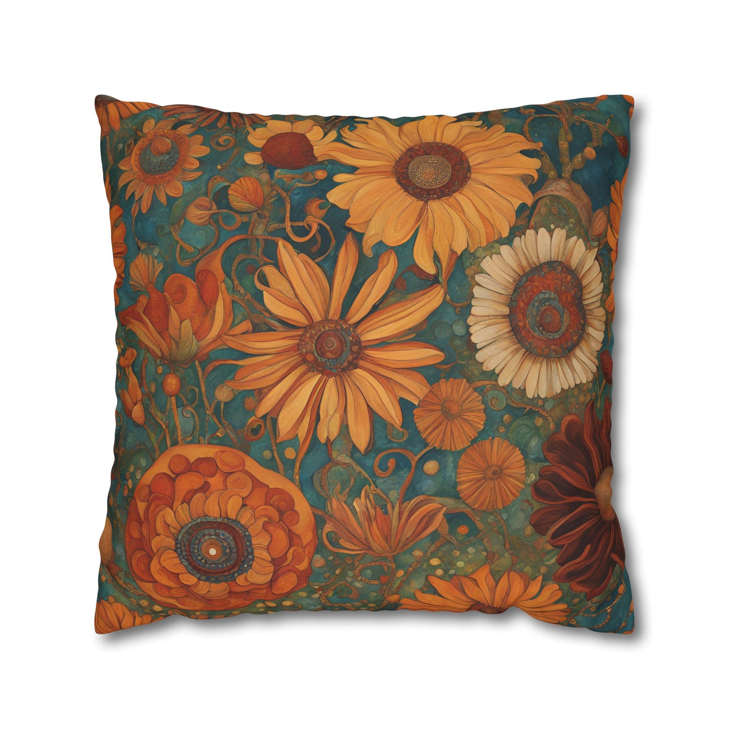 Copperfield Floral Square Poly Canvas Pillowcase