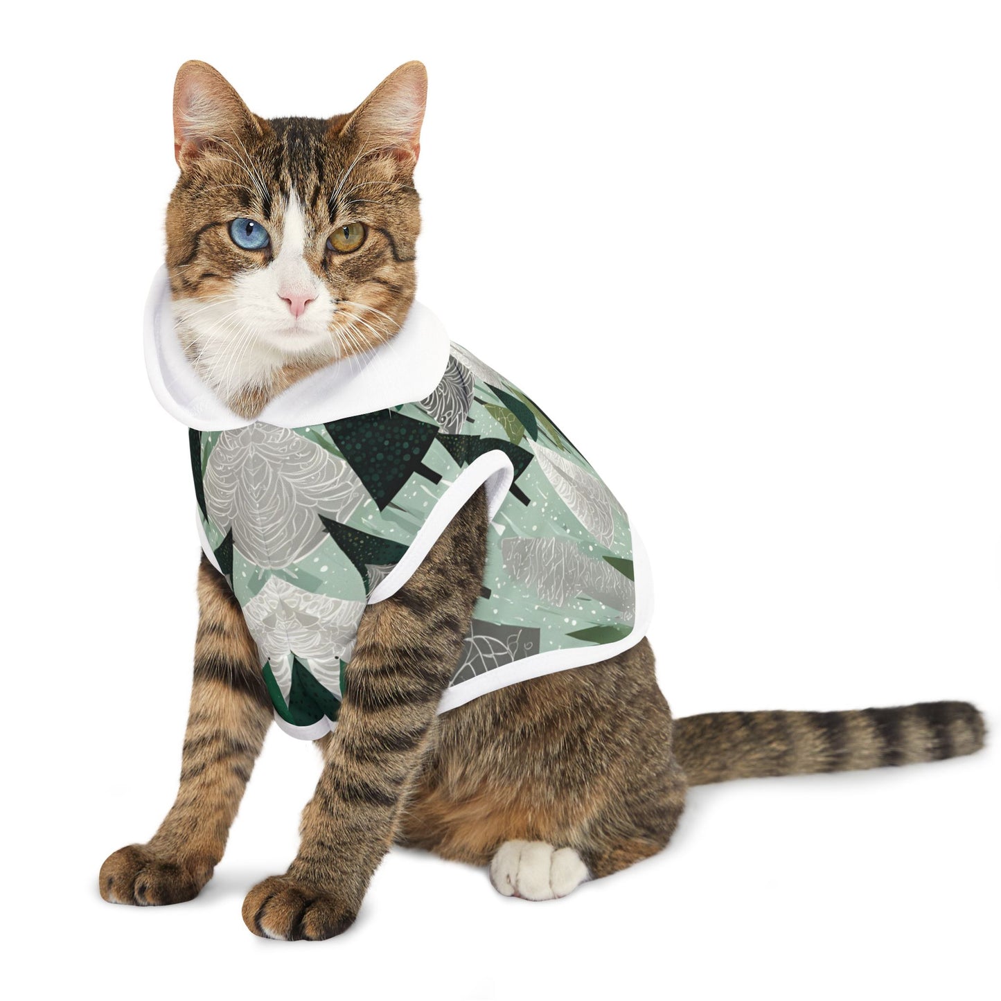 Mint Trees Holiday Pet Hoodie