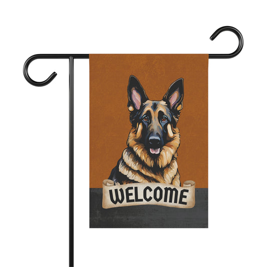 German Shepherd Welcome 2-Sided Garden & House Flag/Banner