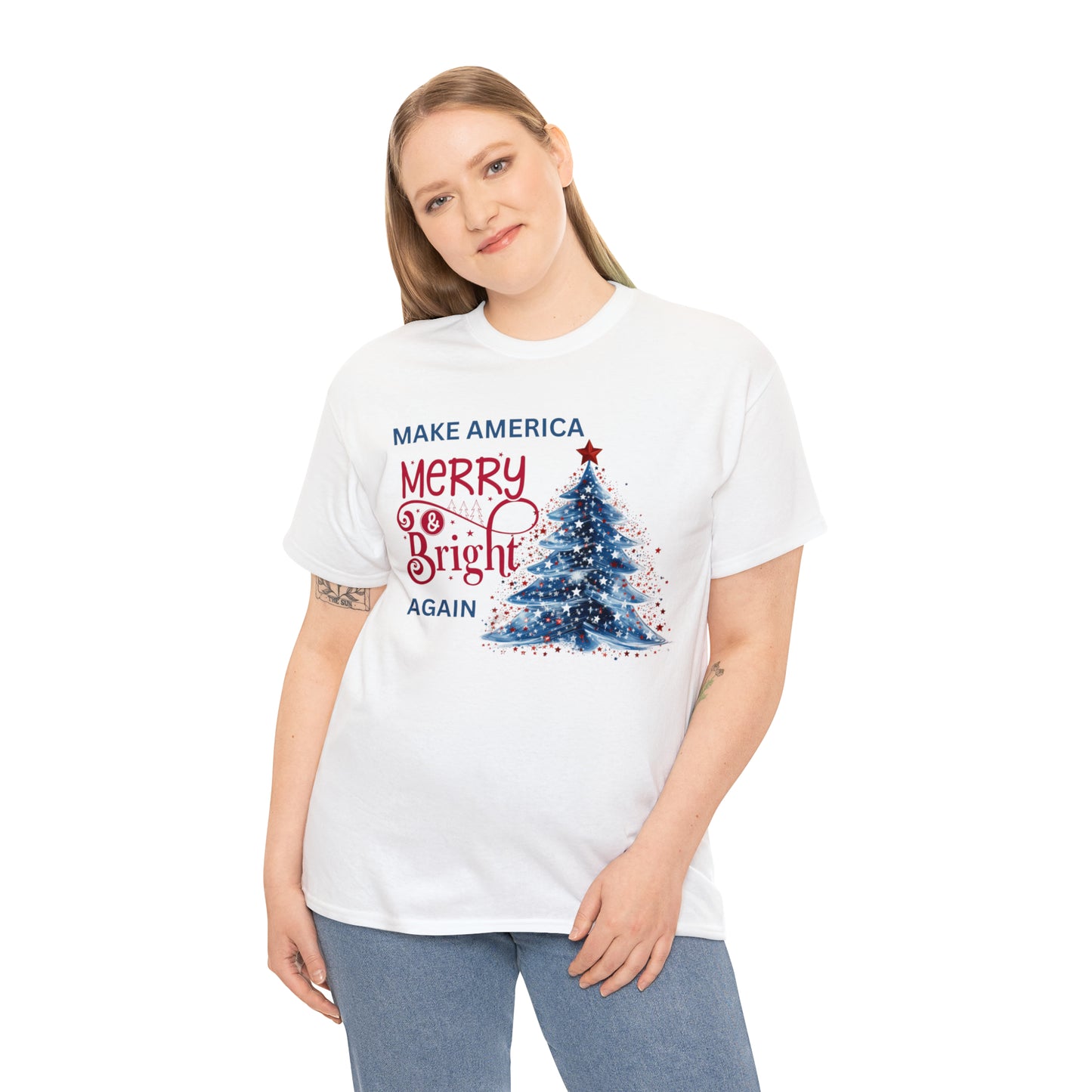 Make America Merry & Bright Again 1 Unisex Heavy Cotton Tee