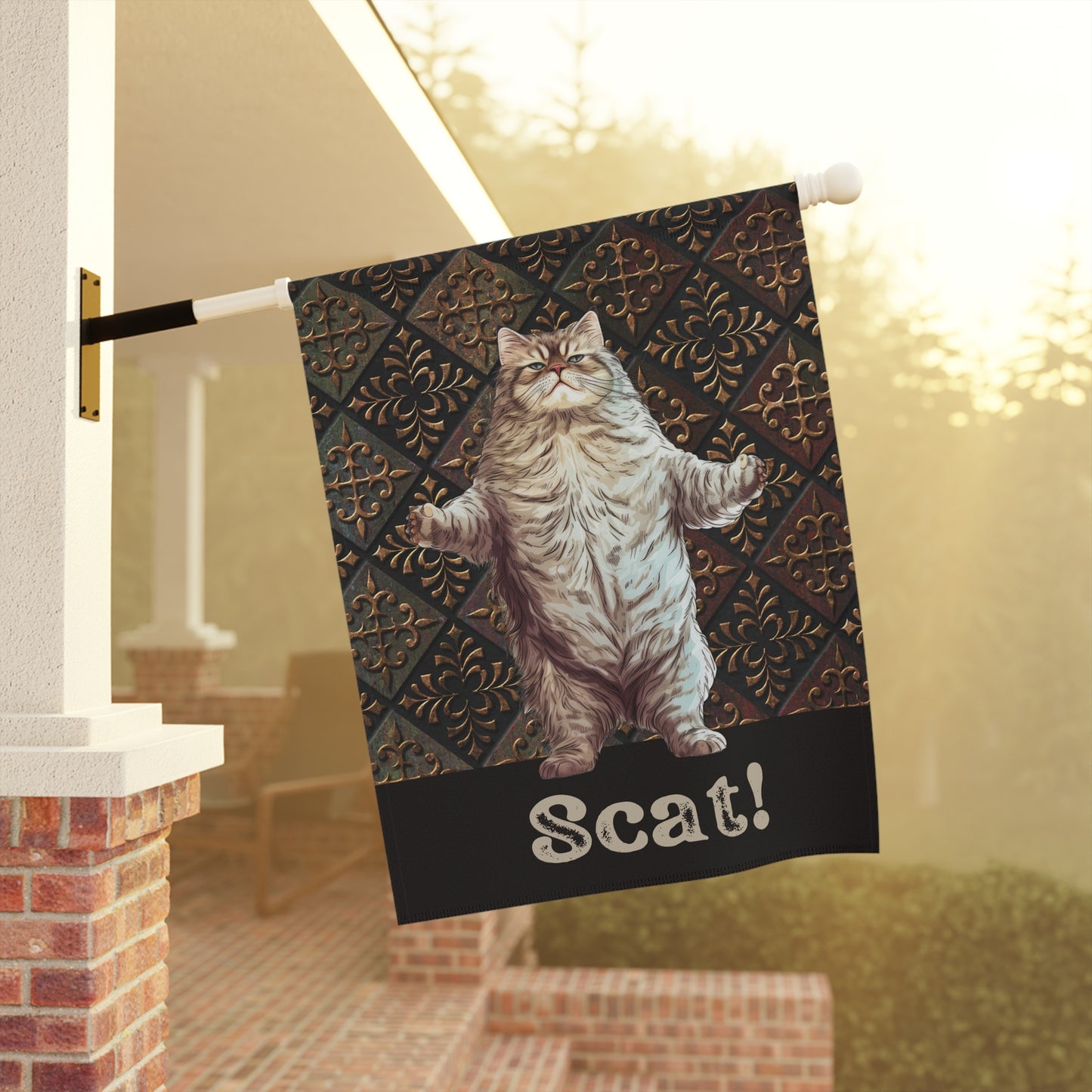 Scat Cat 2-Sided Garden & House Flag/Banner