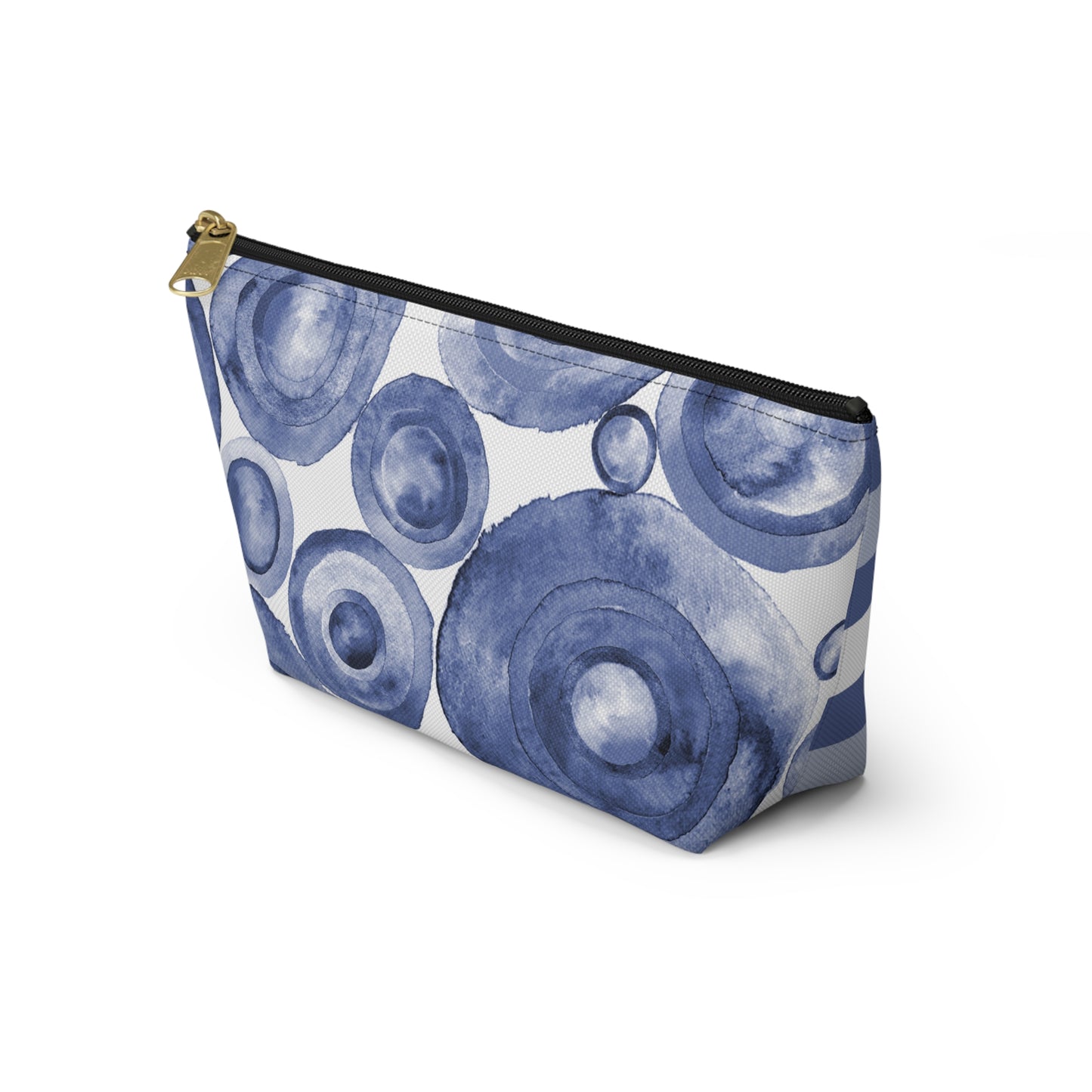 Indigo Swirls Accessory Pouch w T-bottom