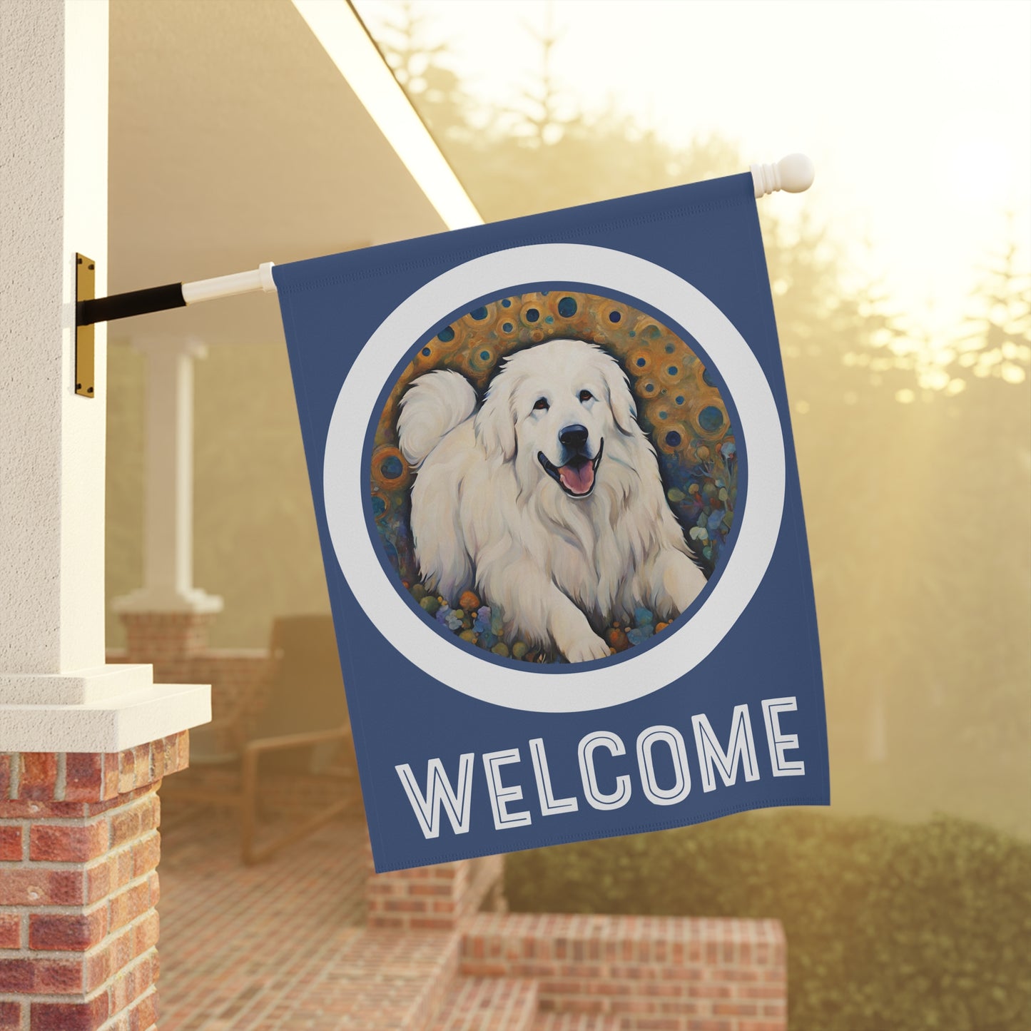 Great Pyrenees Welcome 2-Sided Garden & House Flag/Banner