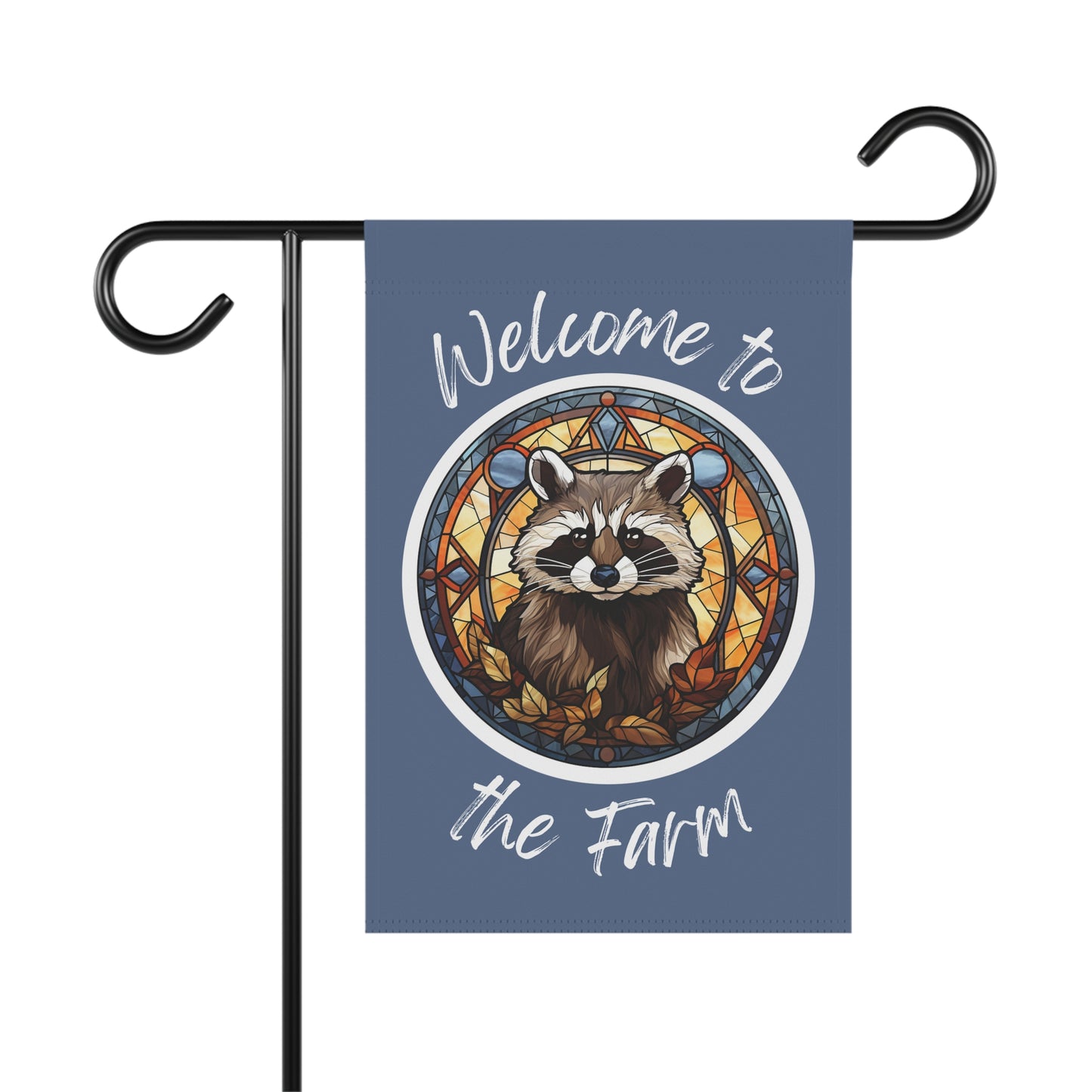 Welcome to the Farm Raccoon 2-Sided Garden & House Flag/Banner