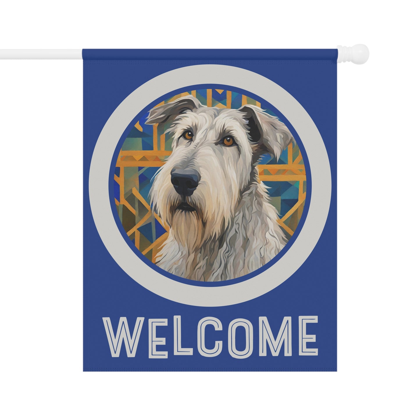 Irish Wolfhound Welcome 2-Side Garden & House Flag/Banner