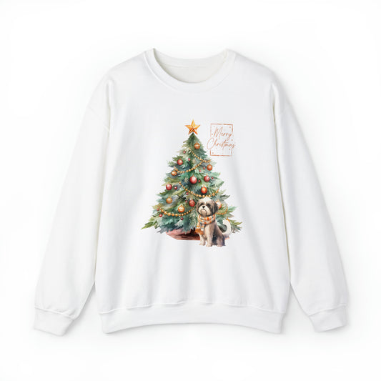 Merry Christmas Shih Tzu Unisex Heavy Blend™ Crewneck Sweatshirt