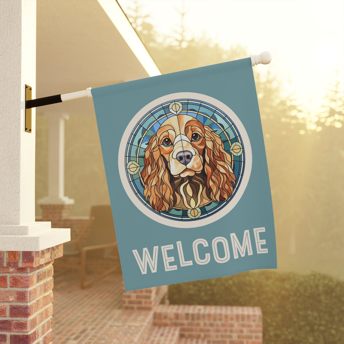 Cocker Spaniel Welcome 2-Sided Garden & House Flag/Banner