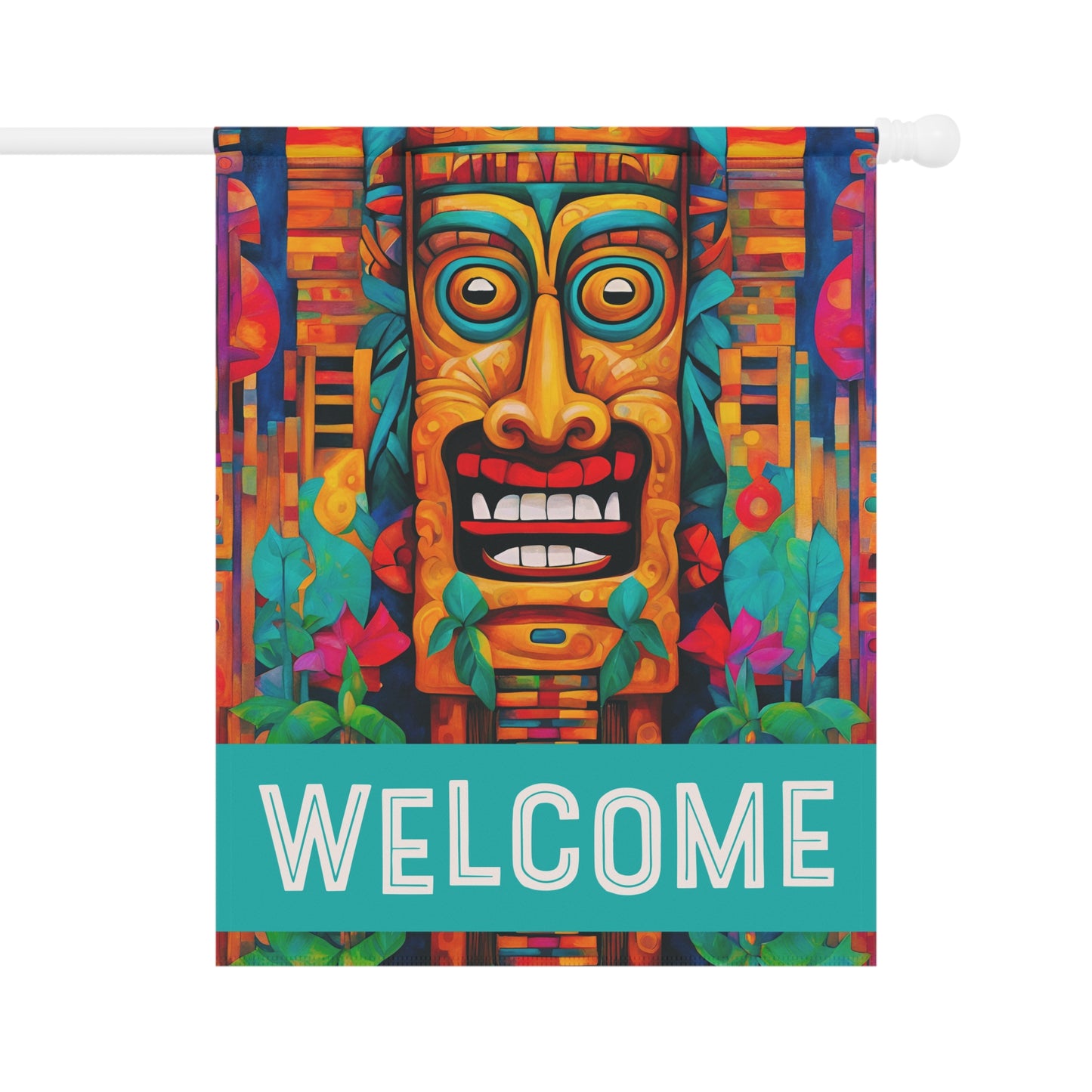 Crazy Tiki Welcome 2-Sided Garden & House Flag/Banner