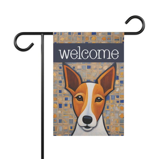 Derby the Dog Welcome 2-Sided Garden & House Flag/Banner