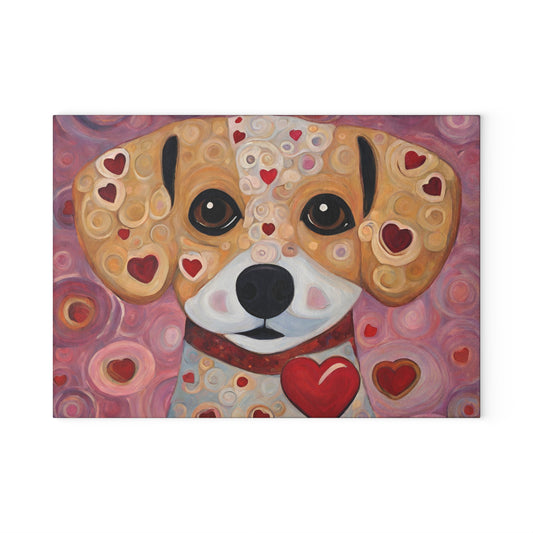 Puppy Love Tempered Glass Cutting Board