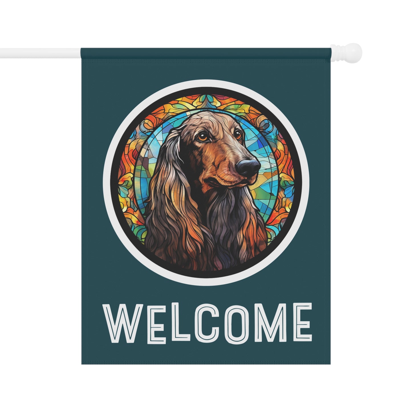 Afghan Hound Welcome 2-Sided Garden & House Flag/Banner