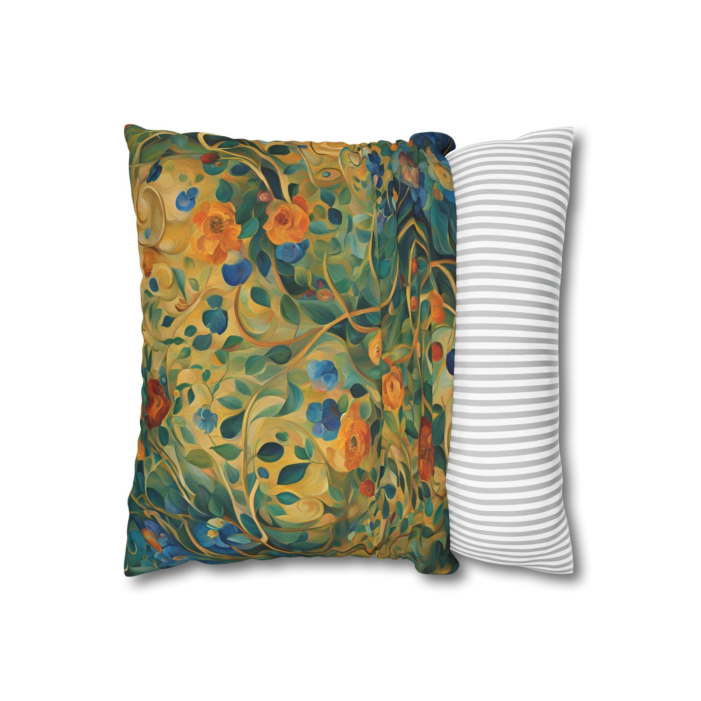 Captivated Floral Square Poly Canvas Pillowcase