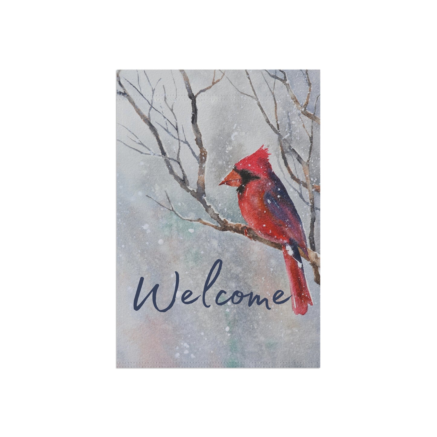 Welcome Winter Cardinal 2-Sided Garden & House Banner