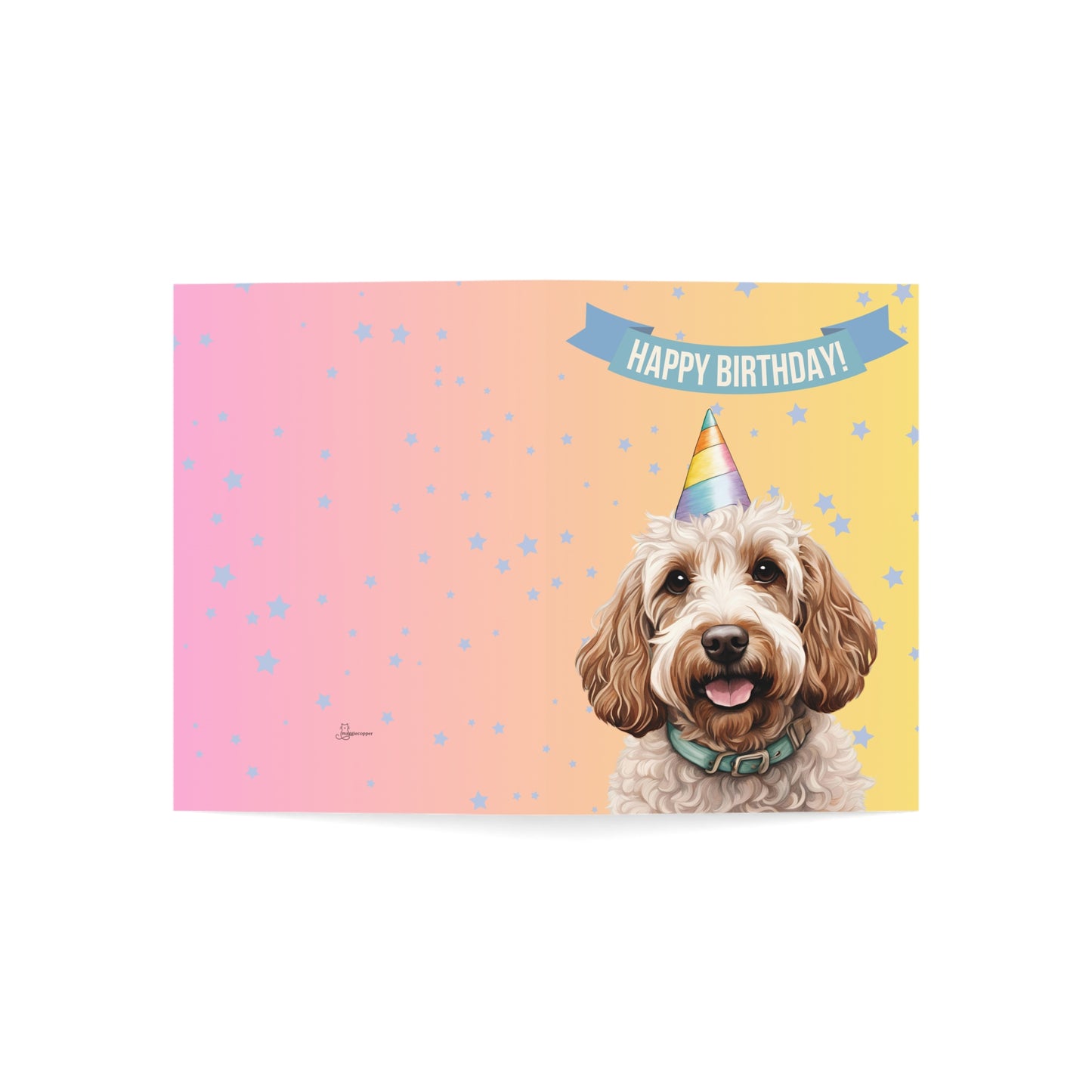 Cockapoo Happy Birthday 5 x 7 Greeting Cards (10 Pack)