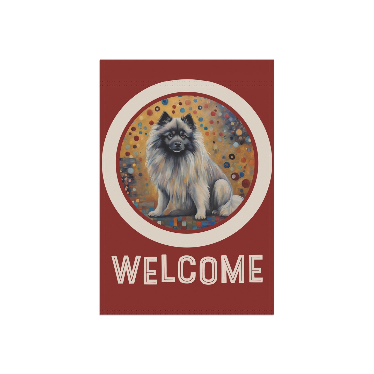 Keeshond Welcome 2-Sided Garden & House Flag/Banner