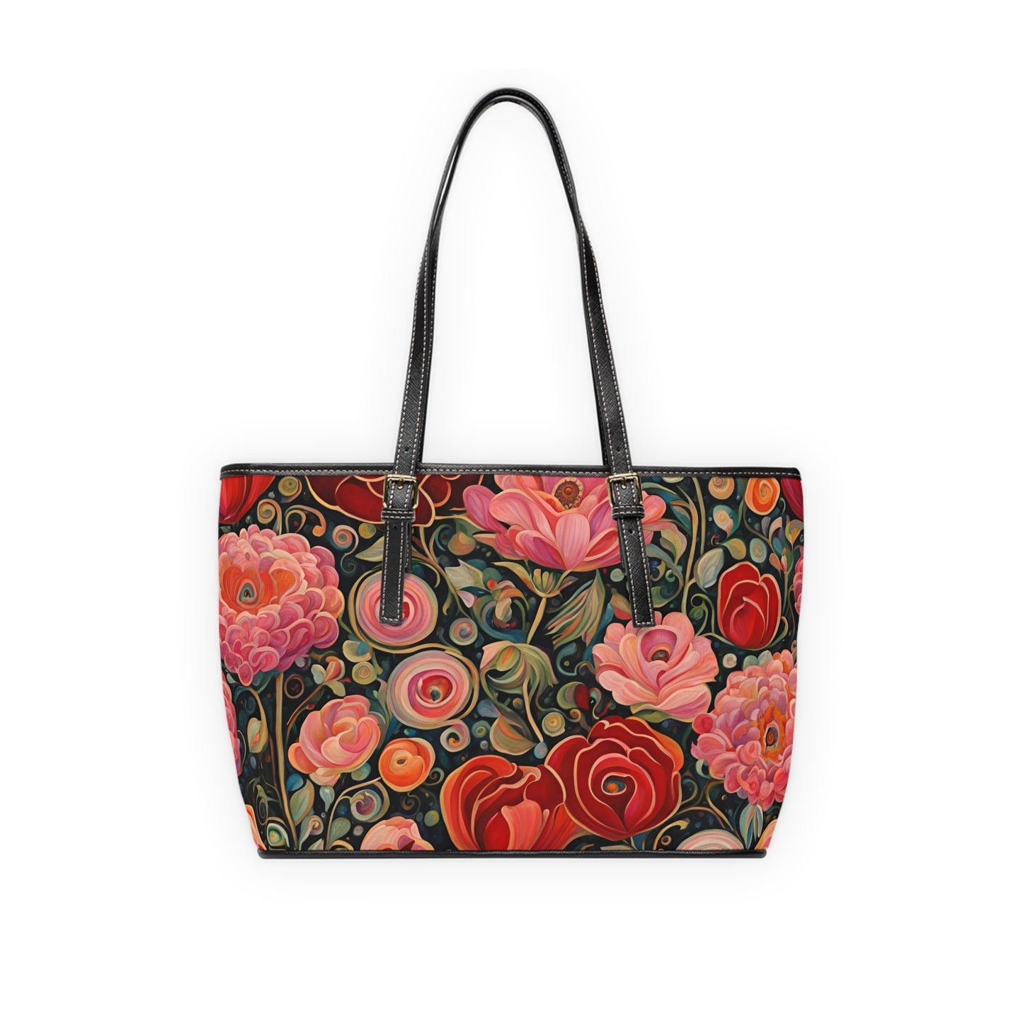 February Flowers PU Leather Shoulder Bag