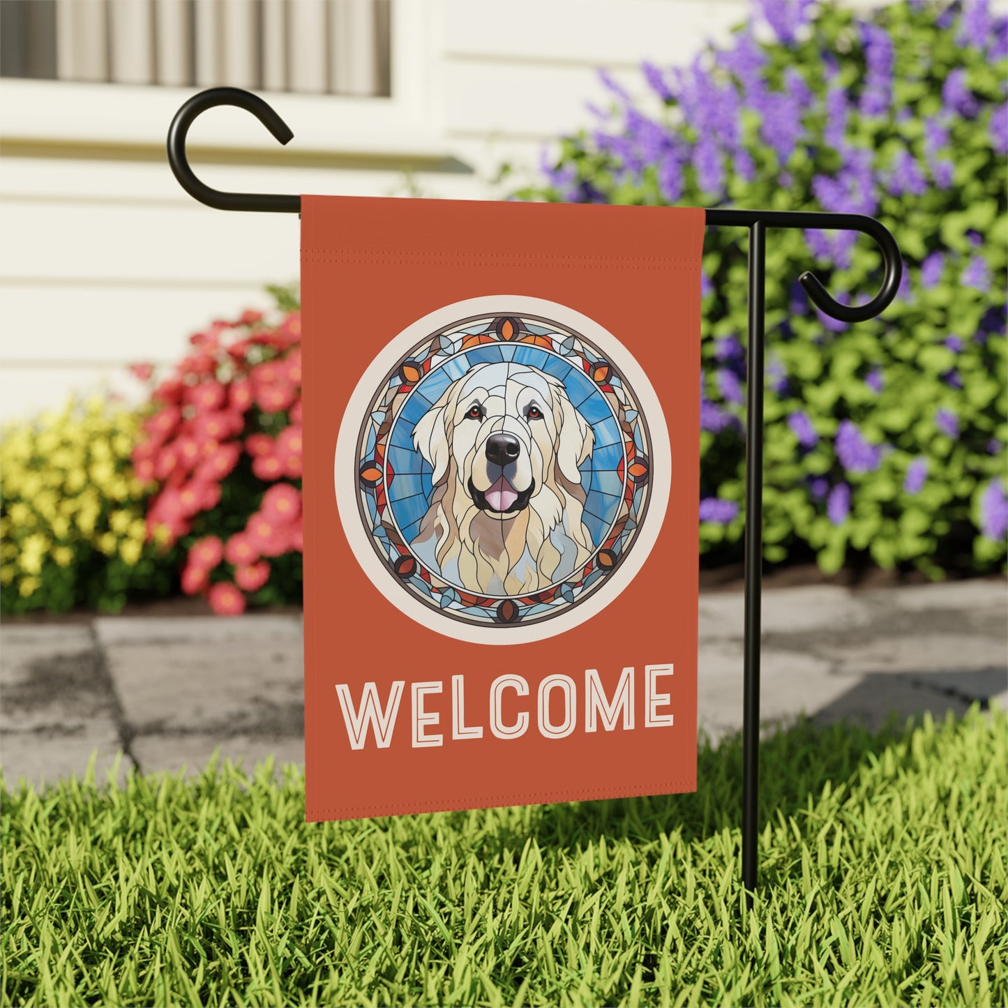 Great Pyrenees Welcome 2-Sided Garden & House Flag/Banner