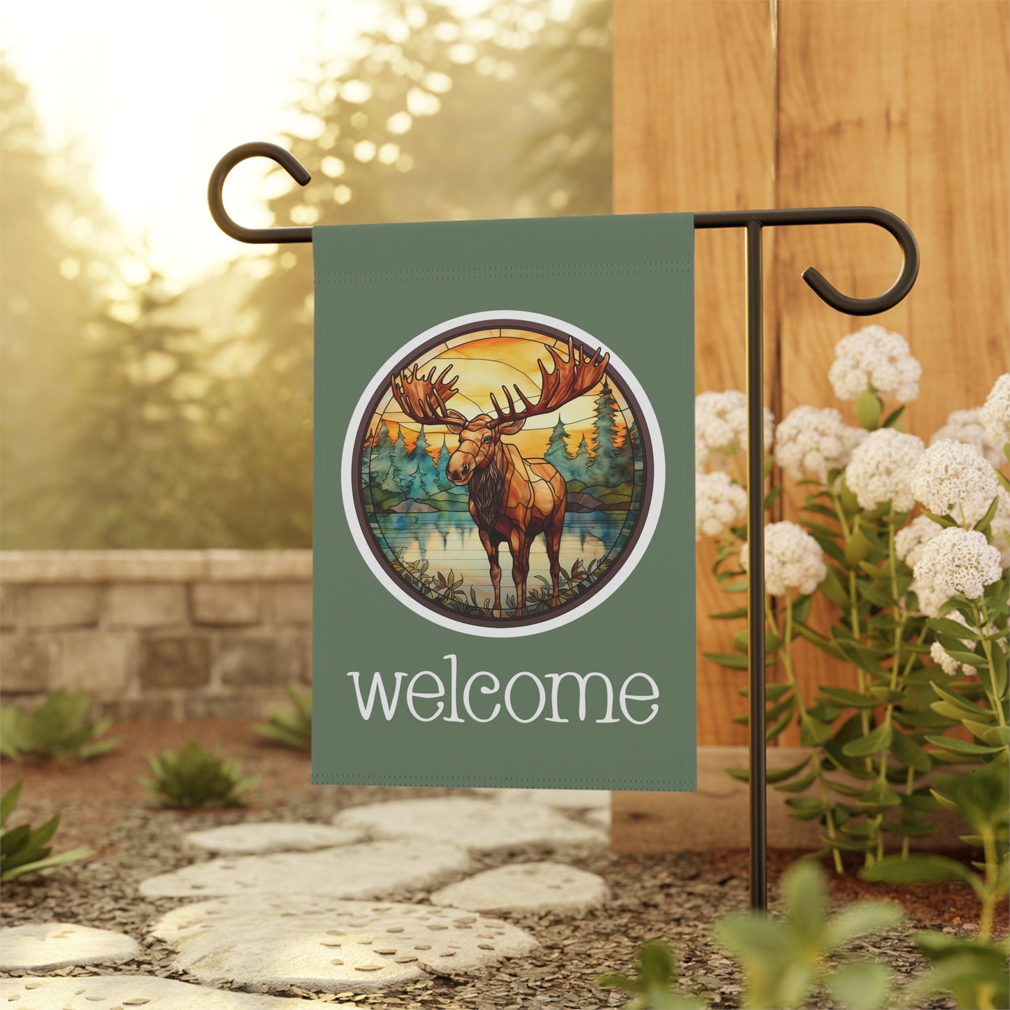 Moose Welcome 2-Sided Garden & House Flag/Banner