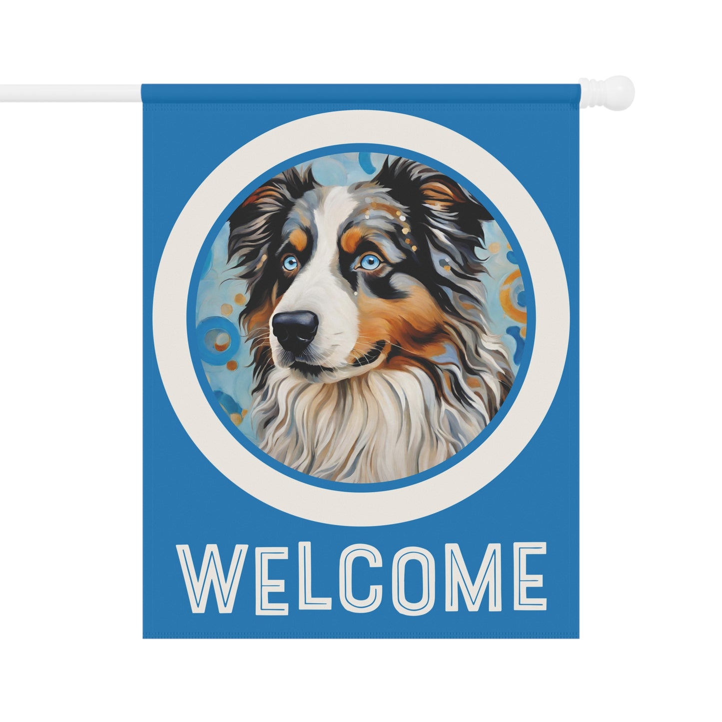 Australian Shepherd Welcome 2-Sided Garden & House Flag/Banner