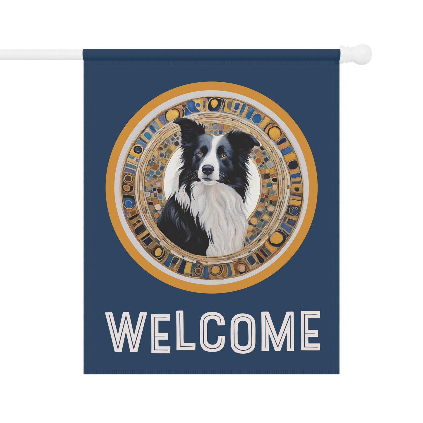 Border Collie Welcome 2-Sided Garden & House Flag/Banner