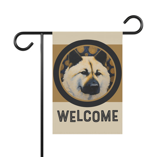 Akita Welcome 2-Sided Welcome Garden & House Flag/Banner