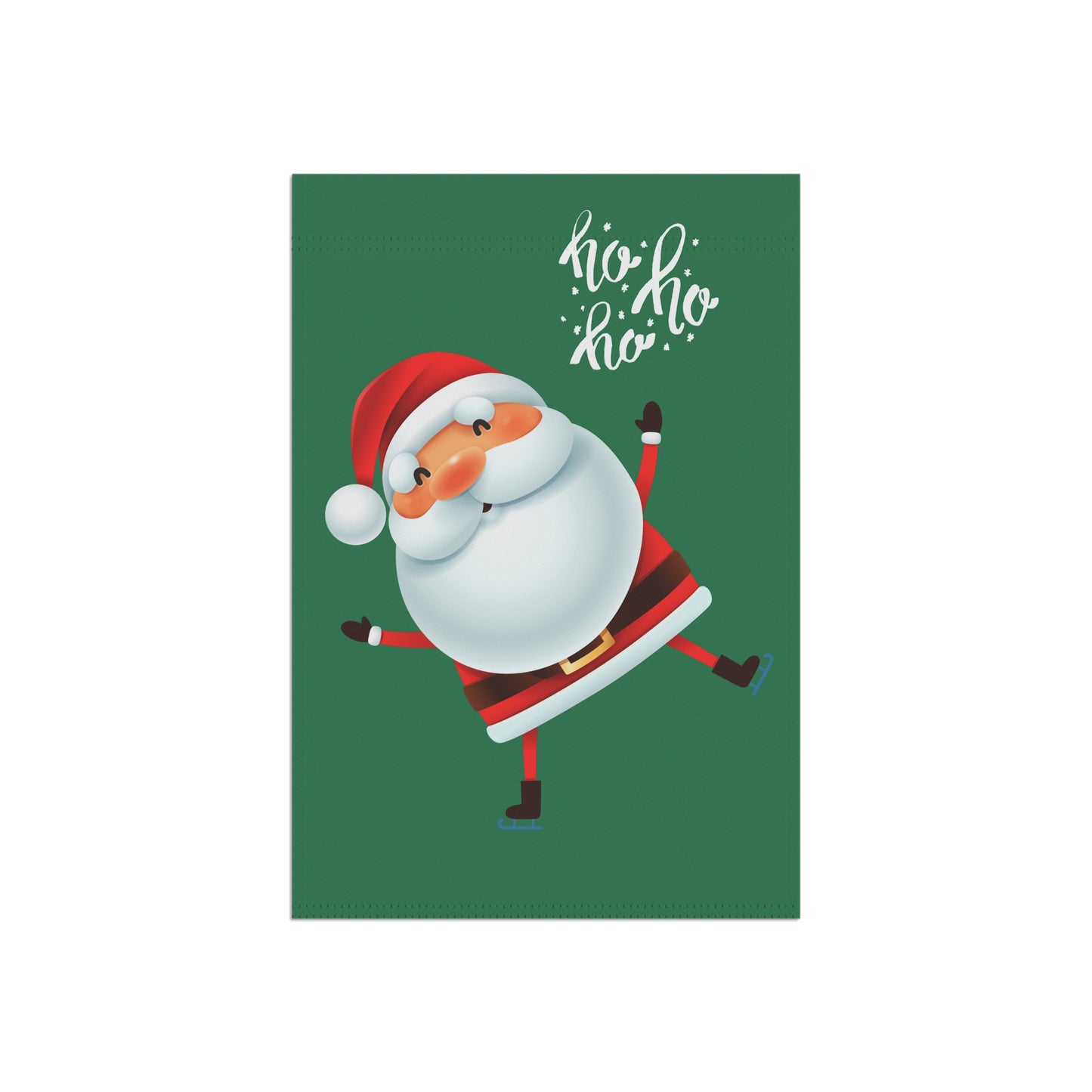 Ho Ho Ho Santa on Green 2-Sided Garden & House Banner