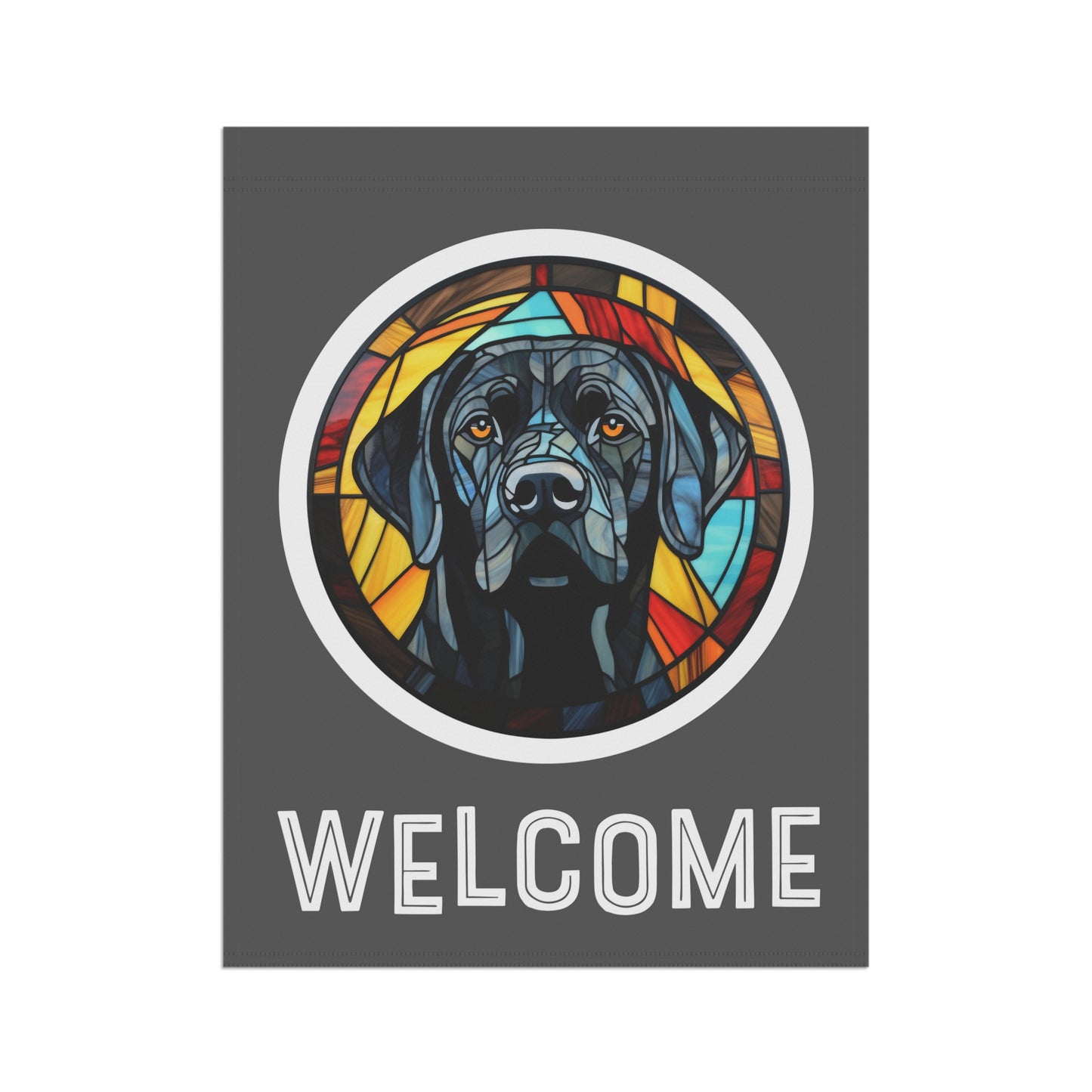 Black Labrador Welcome 2-Sided Garden & House Flag/Banner