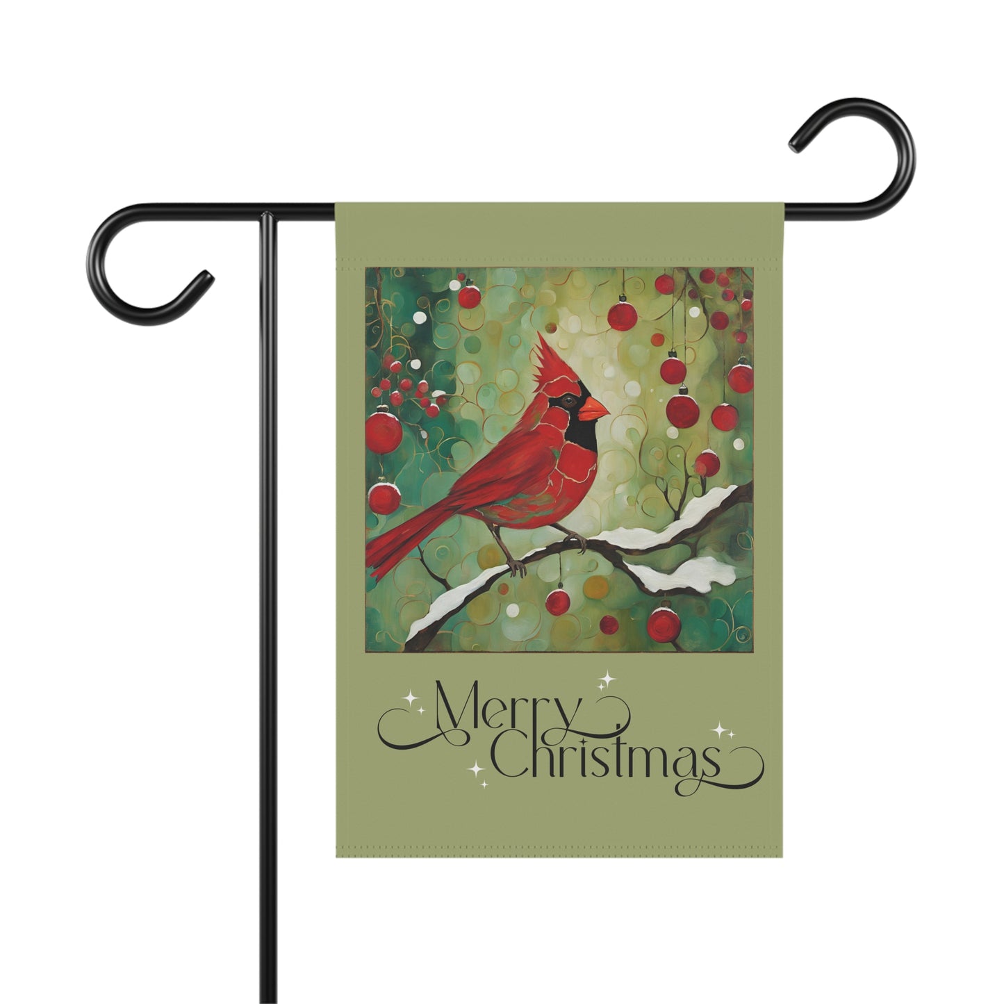 Cardinal Merry Christmas 2-Sided Garden & House Flag/Banner