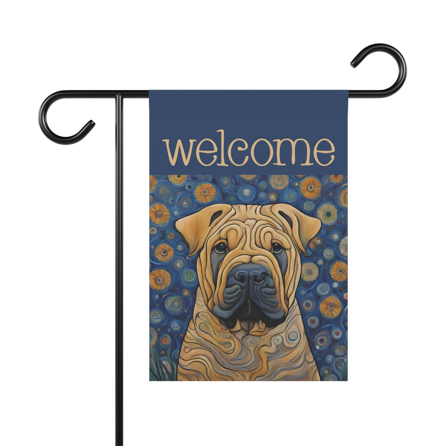 Shar Pei Welcome 2-Sided Garden & House Flag/Banner