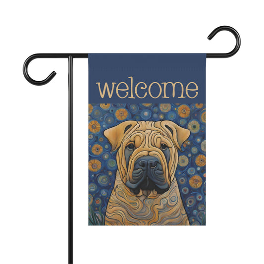 Shar Pei Welcome 2-Sided Garden & House Flag/Banner