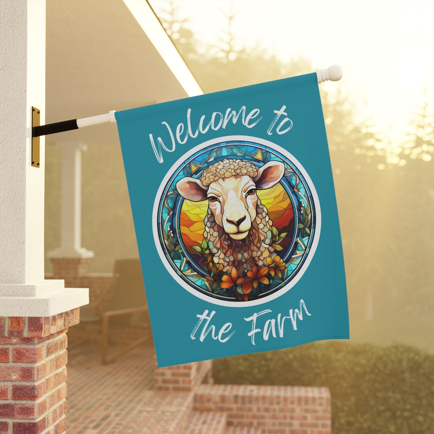 Welcome to the Farm Sheep 2-Sided Garden & House Flag/Banner