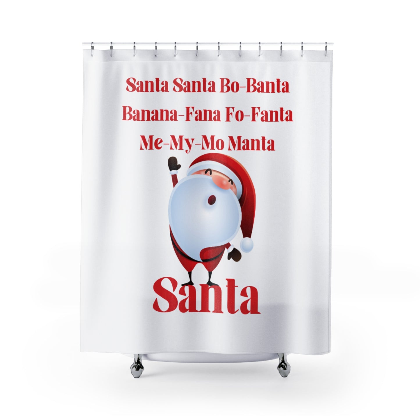 Santa Name Game Polyester Shower Curtain