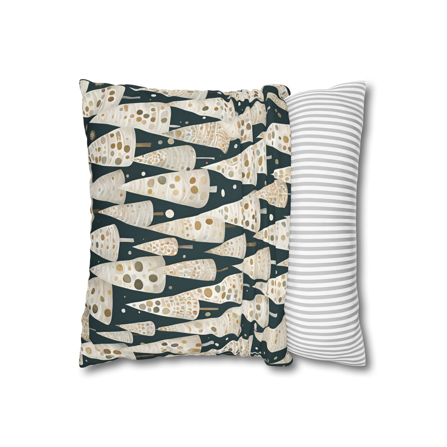 Tree Cones Square Poly Canvas Pillowcase