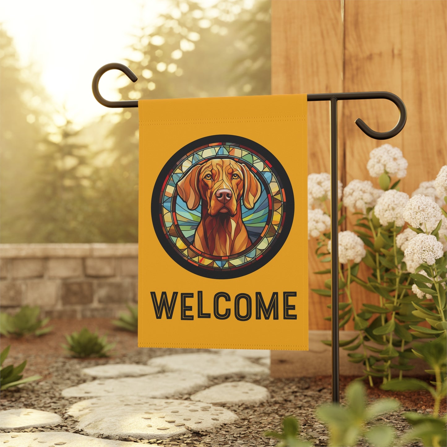 Viszla Welcome 2-Sided Garden & House Flag/Banner