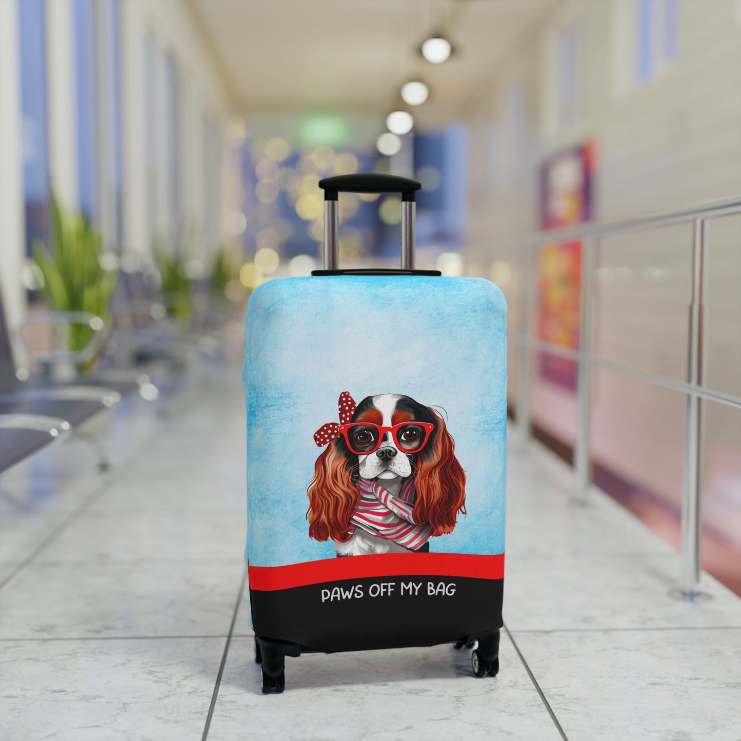 Cavalier King Charles in Glasses Paws Off My Bag Luggage Cover