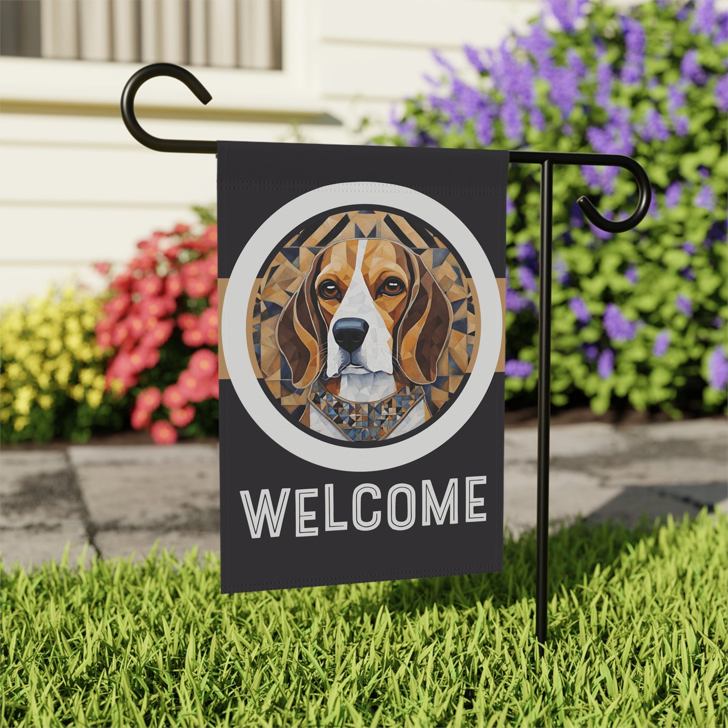 Beagle Welcome 2-Side Garden & House Flag/Banner