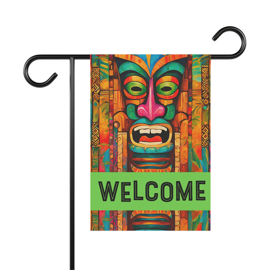 Tiki Jive Welcome 2-Sided Garden & House Flag/Banner