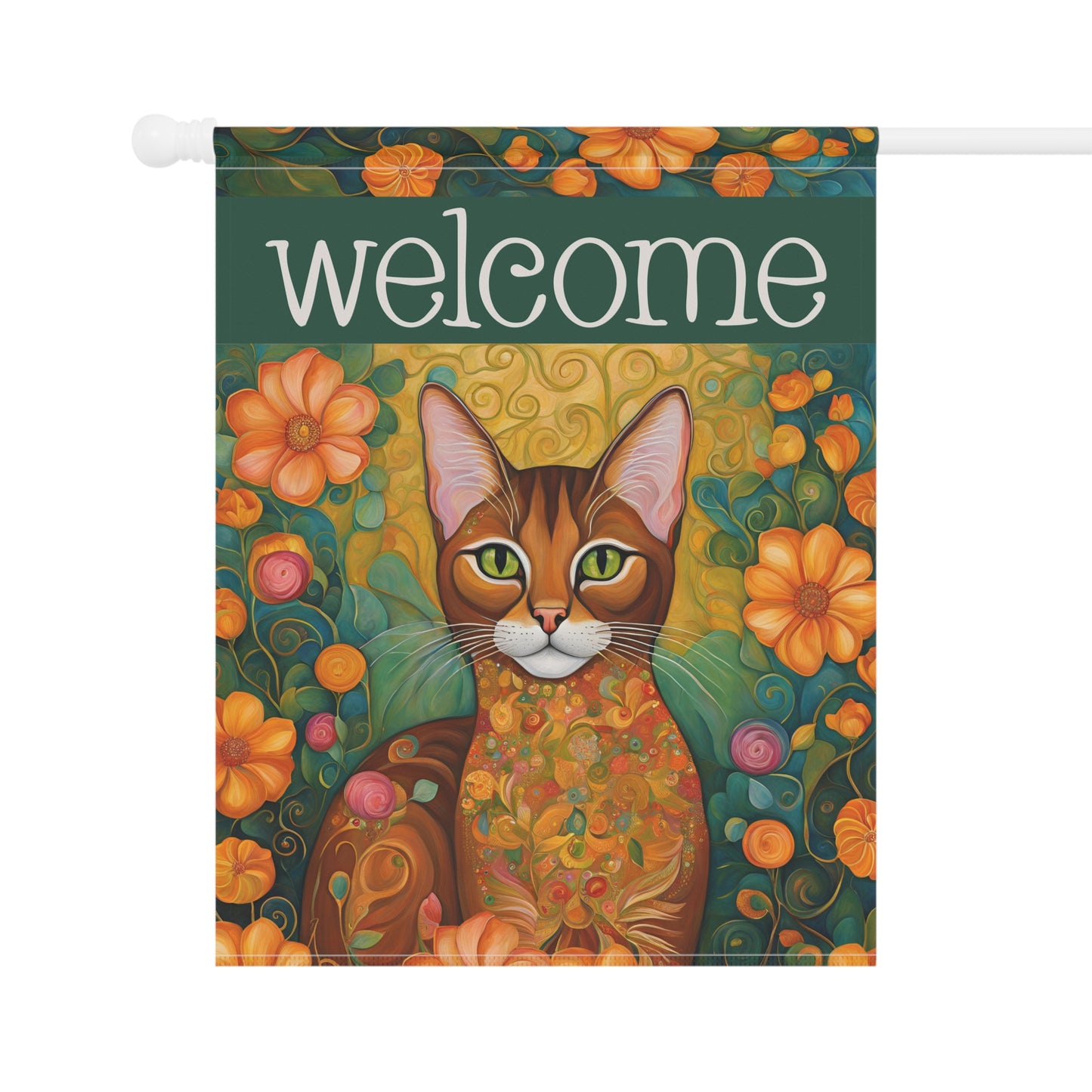 Sprint Cat Welcome 2-Sided Garden & House Flag/Banner