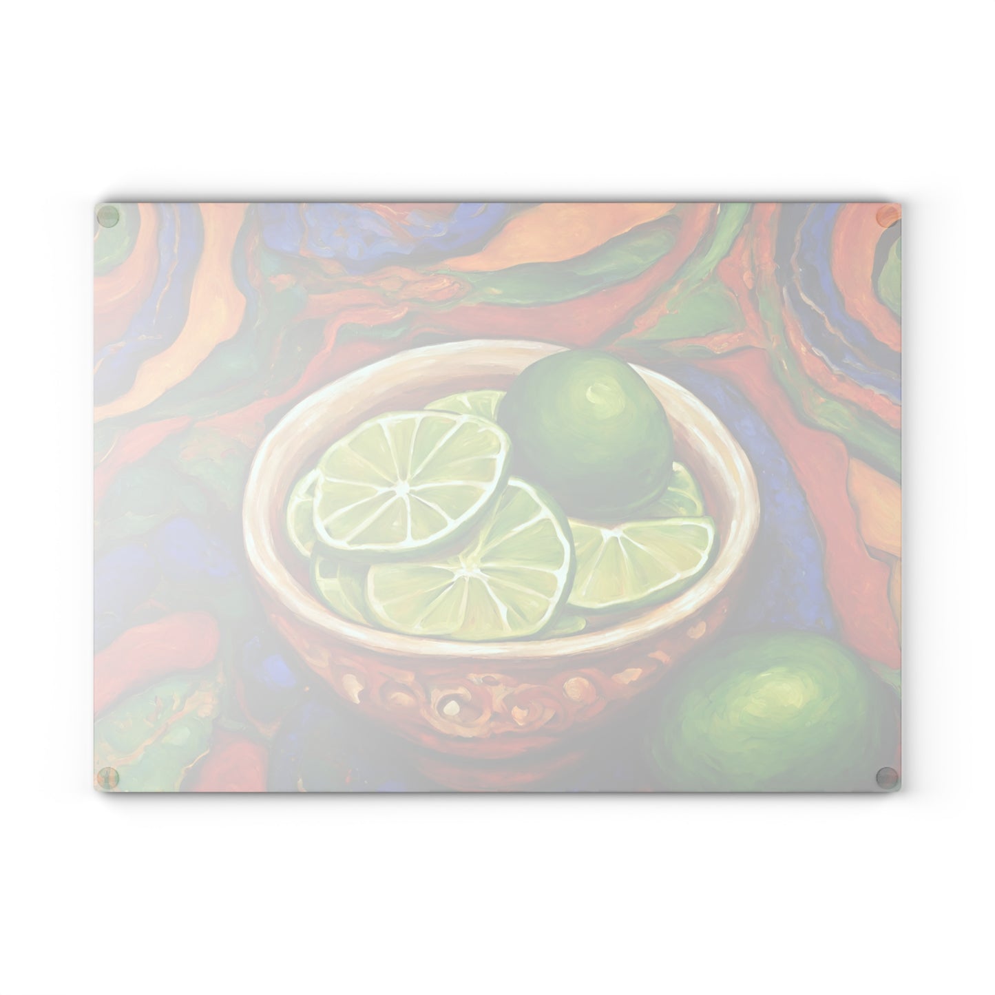 Bowl of Limes Tempered Glass Cutting Board