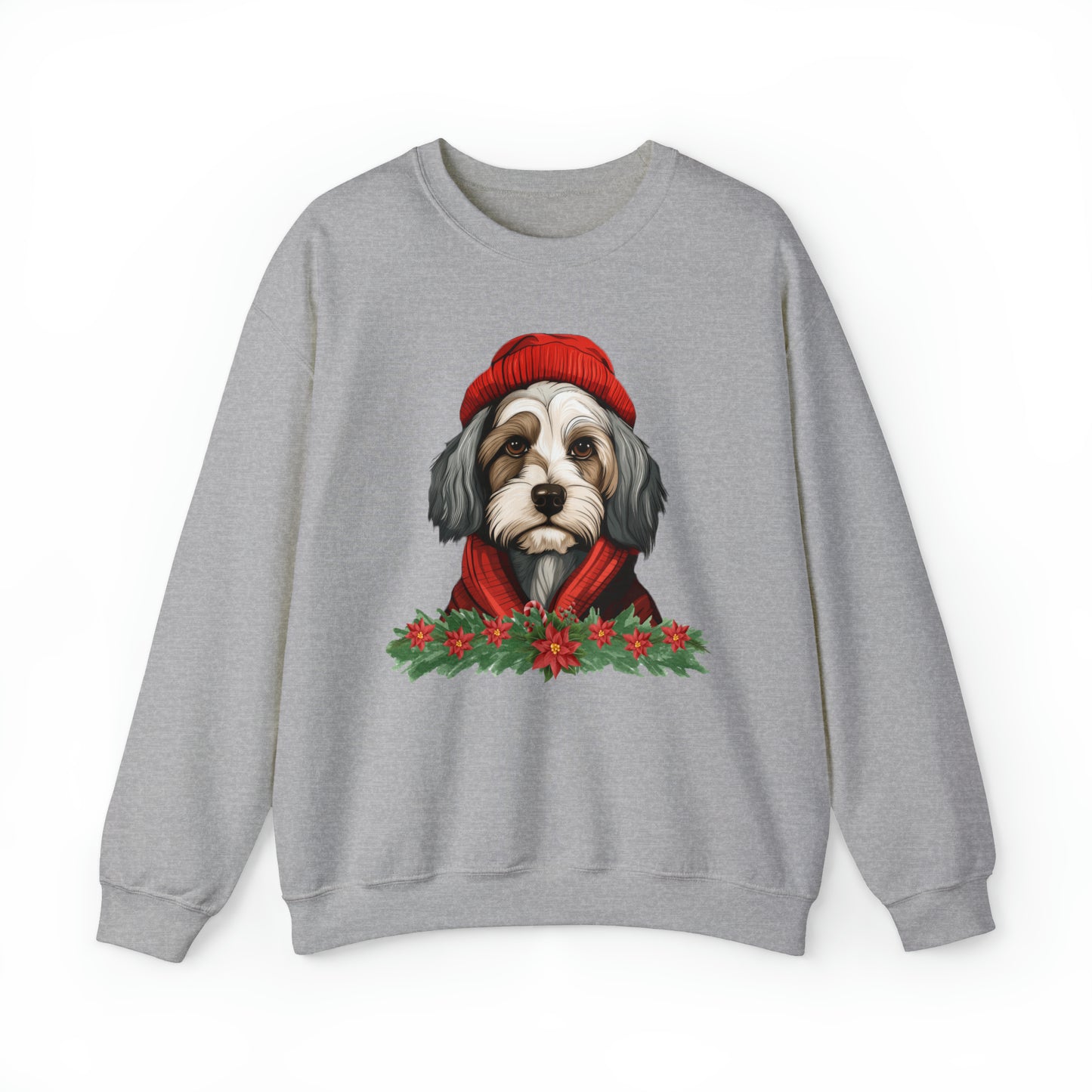 Havanese in Hat & Scarf Christmas Unisex Heavy Blend™ Crewneck Sweatshirt