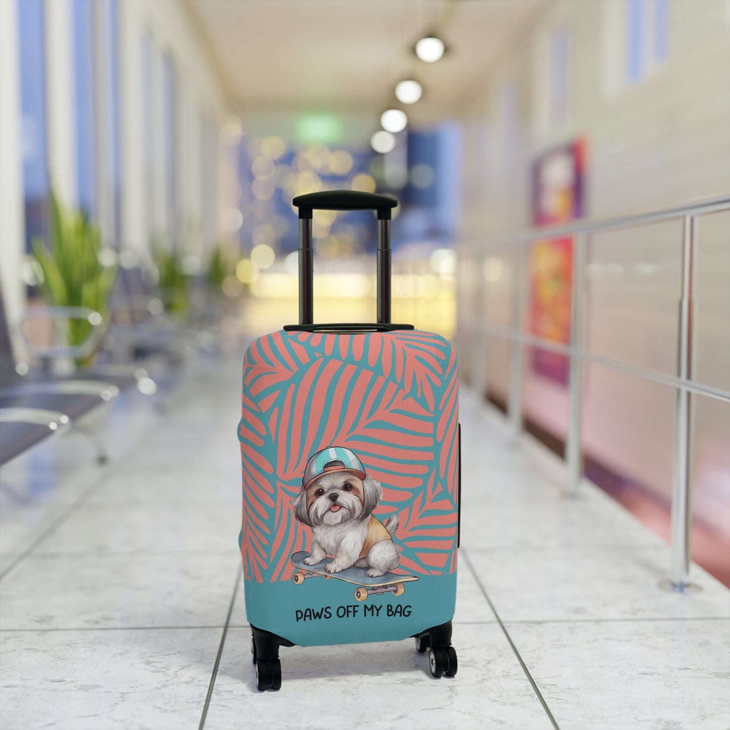 Shih Tzu on Skateboard Paws Off My Bag Luggage Cover