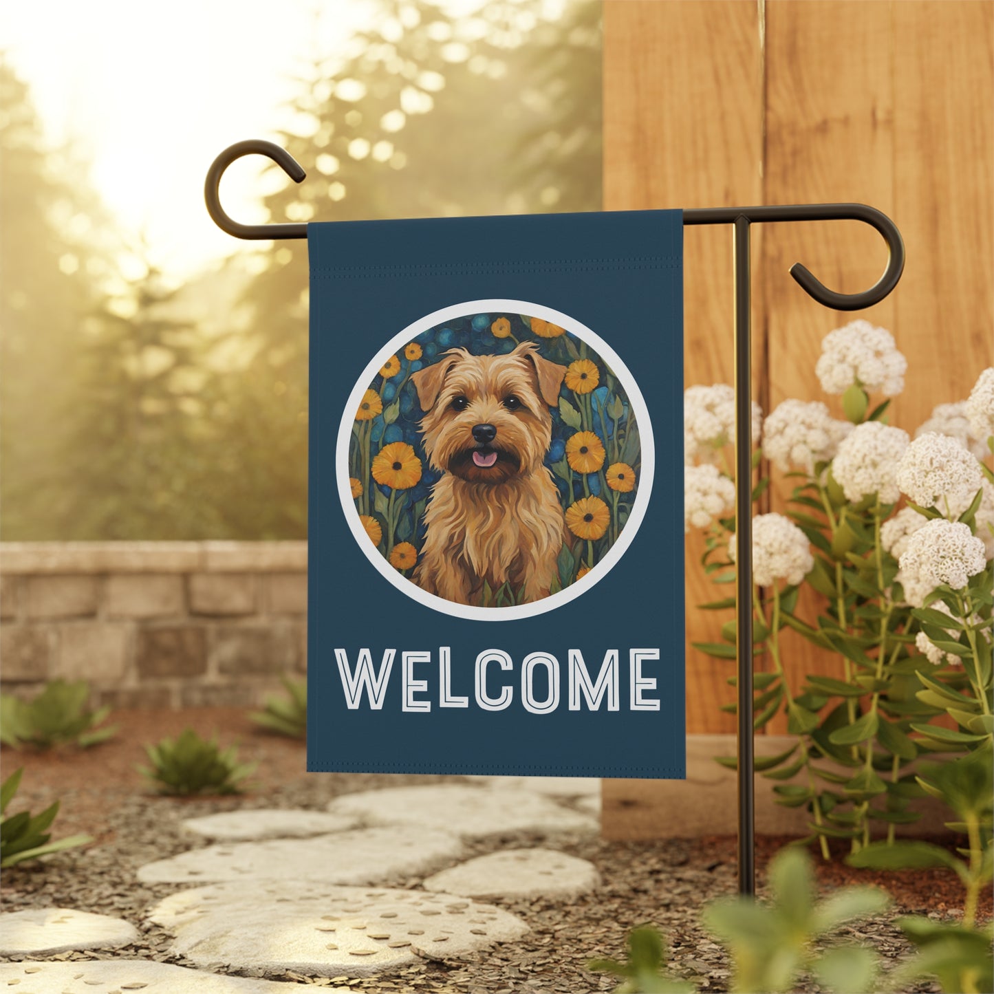 Norfolk Terrier Welcome 2-Sided Garden & House Flag/Banner